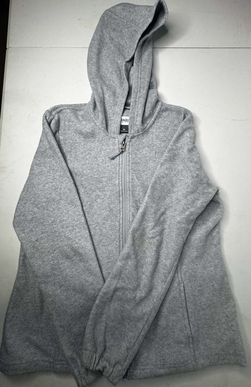 Magellan Outdoors Fleece Full Zip Hoodie Size XL Gray